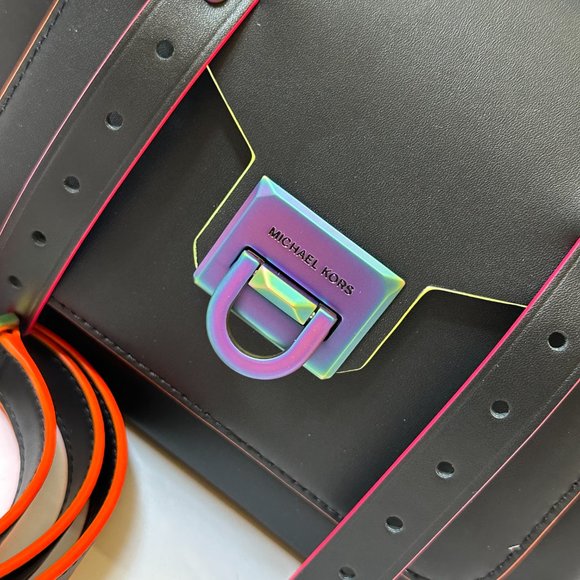 Michael Kors Manhattan Medium School Satchel Shoulder Crossbody Bag Black - Picture 12 of 12